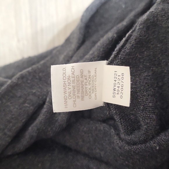J Jill Womens S Wool Blend Duster Cardigan Sweater Long Line Charcoal Pockets - Picture 8 of 8